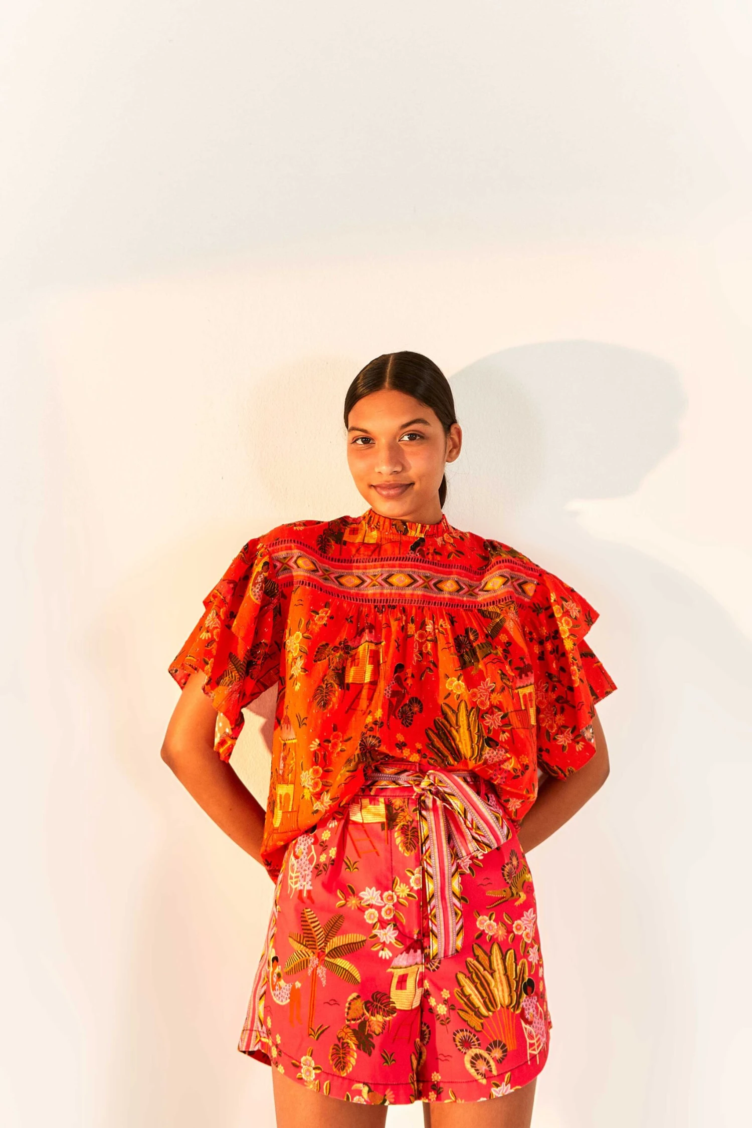 Red Secret Garden Organic Cotton Blouse 1 Red Secret Garden Organic Cotton Blouse