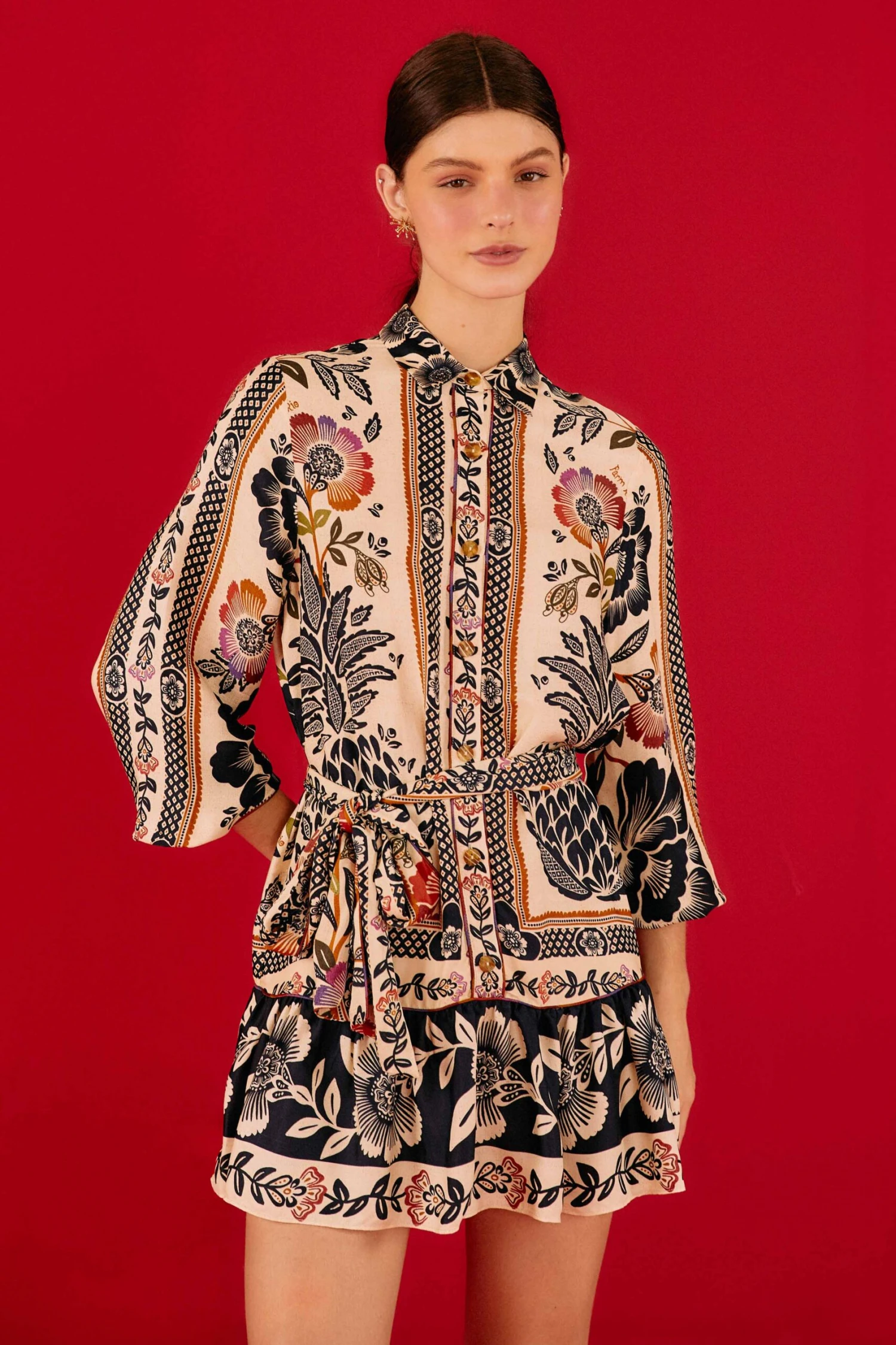 Farm Rio Romantic Garden Lenzing™ Ecovero™ Viscose Mini Dress 1 Farm Rio Romantic Garden Lenzing™ Ecovero™ Viscose Mini Dress