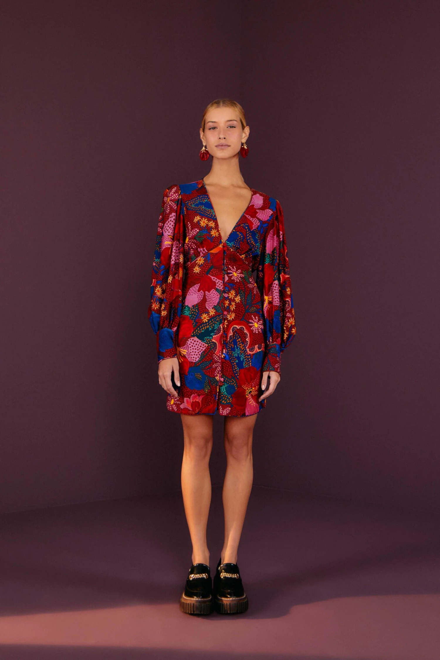 Farm Rio Red Wild Life Mini Dress 1 Farm Rio Red Wild Life Mini Dress