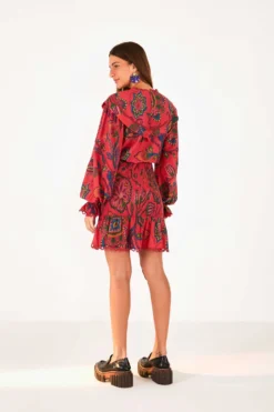 Farm Rio Red Sunset Tapestry Mini Dress -Farm Rio Shop 301793 04 scaled