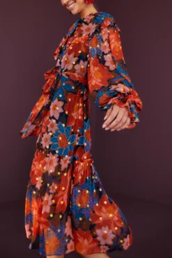 Farm Rio Navy Garden Lenzing™ Ecovero™ Viscose Midi Dress 6 Farm Rio Navy Garden Lenzing™ Ecovero™ Viscose Midi Dress -Farm Rio Shop 301806 02 scaled