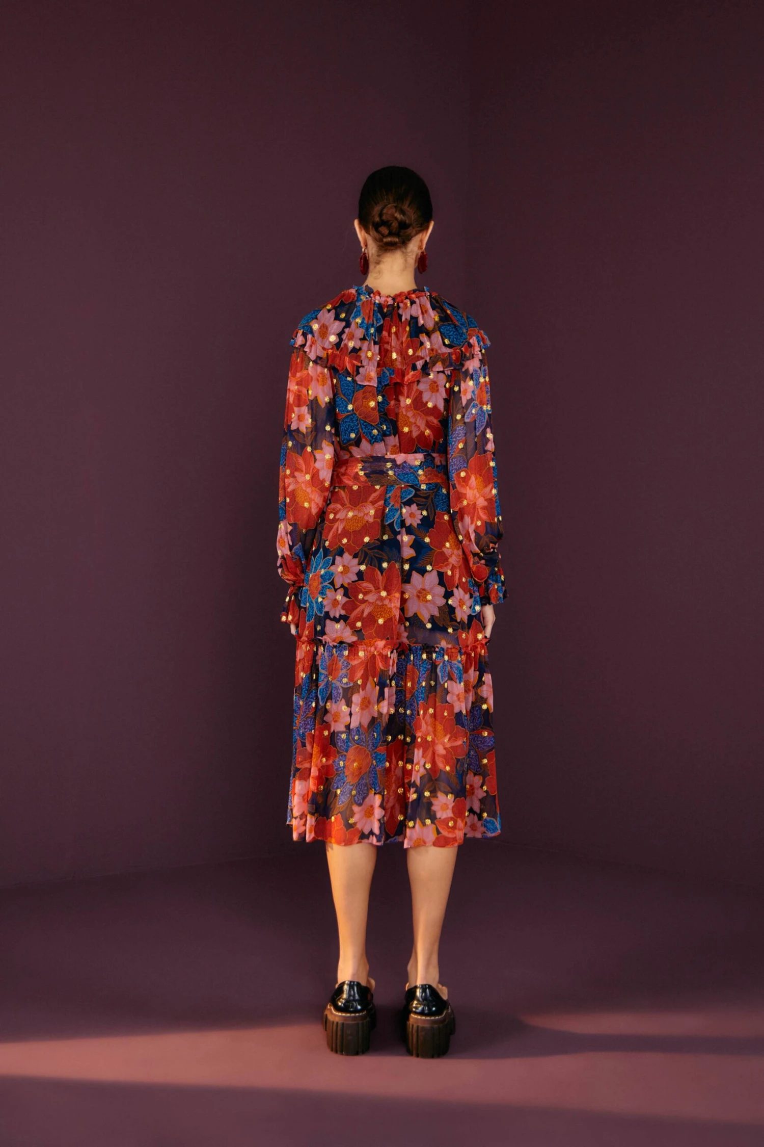 Farm Rio Navy Garden Lenzing™ Ecovero™ Viscose Midi Dress 2 Farm Rio Navy Garden Lenzing™ Ecovero™ Viscose Midi Dress - Image 2