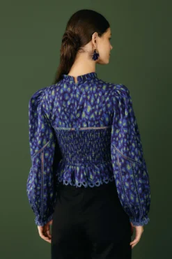 Farm Rio Blue Leopard Pop Blouse -Farm Rio Shop 301831 03 scaled