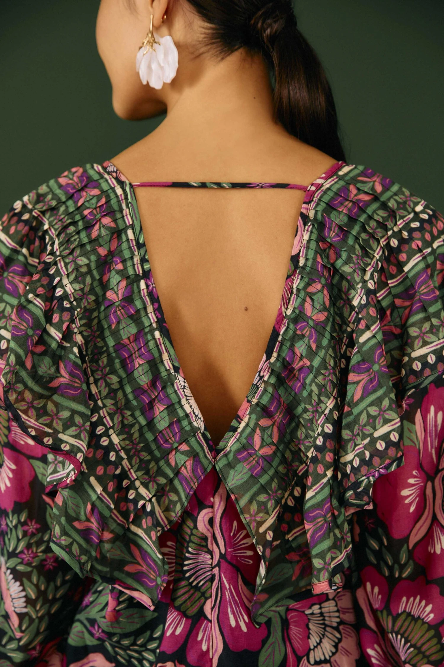 Black Flowers Garden Blouse 2 Black Flowers Garden Blouse - Image 2