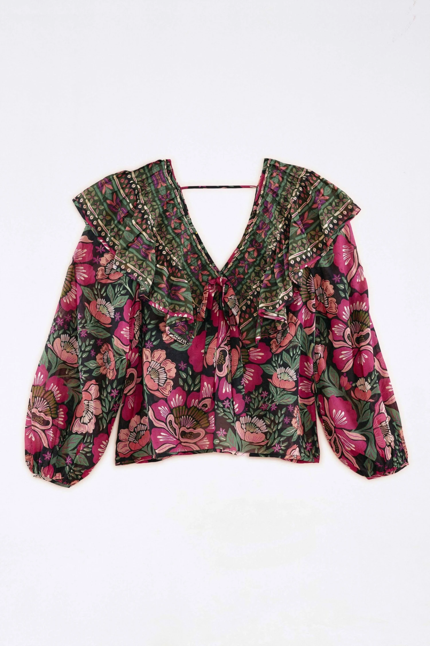 Black Flowers Garden Blouse 4 Black Flowers Garden Blouse - Image 4