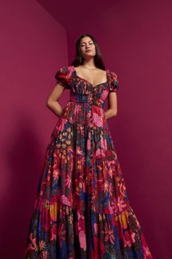 Farm Rio Mixed Wild Life Lenzing™ Ecovero™ Viscose Maxi Dress -Farm Rio Shop 301881 05 scaled