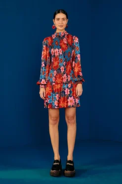 Farm Rio Navy Garden Smocked Mini Dress 7 Farm Rio Navy Garden Smocked Mini Dress -Farm Rio Shop 301902 03