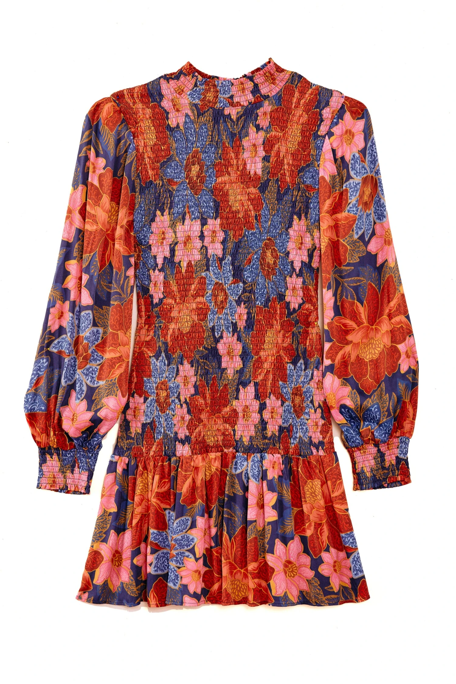 Farm Rio Navy Garden Smocked Mini Dress 5 Farm Rio Navy Garden Smocked Mini Dress - Image 5