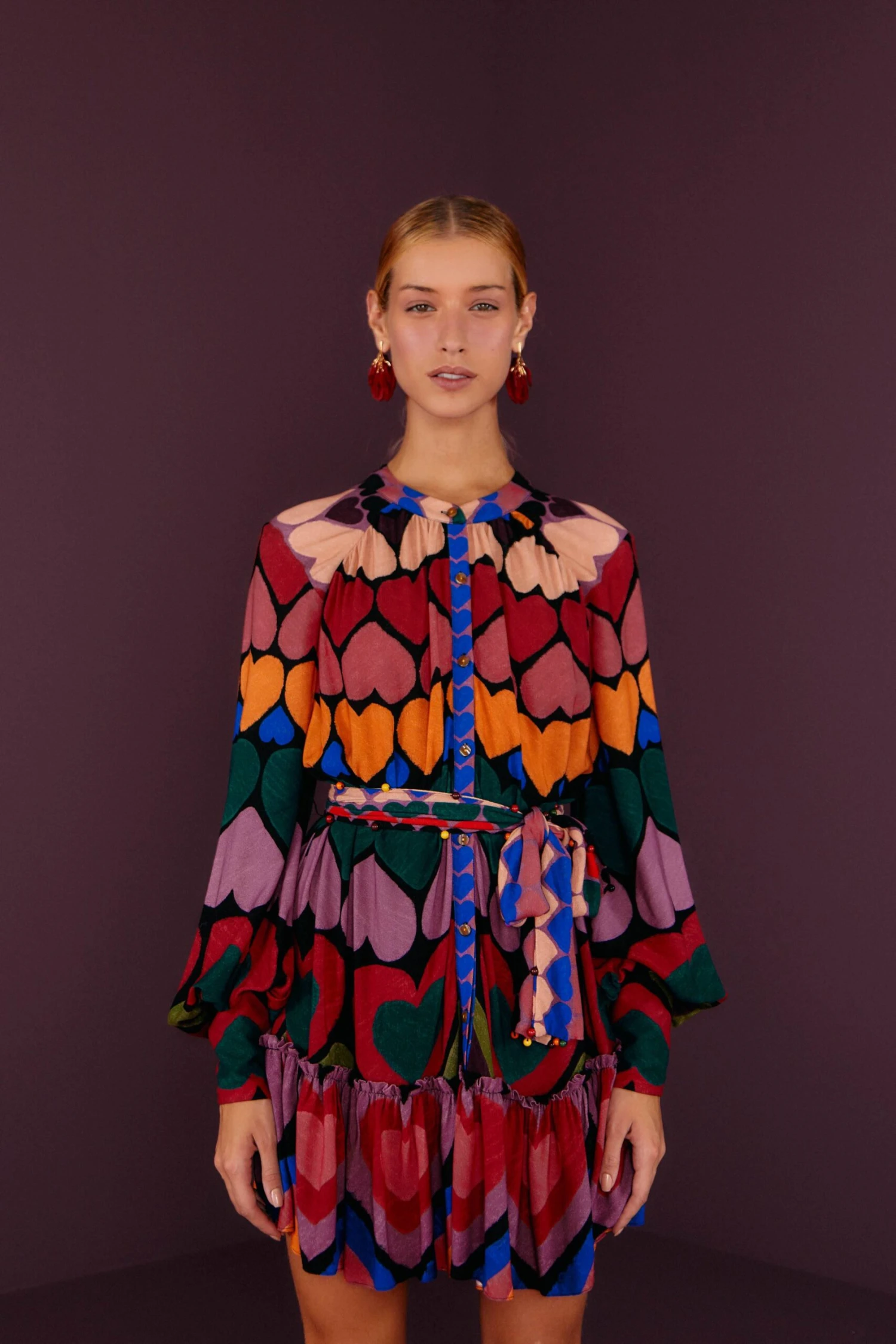 Farm Rio Full Of Hearts Mini Dress