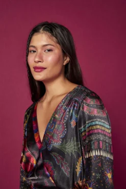 Farm Rio Black Mixed Scarves Mini Dress -Farm Rio Shop 301909 03 1 scaled