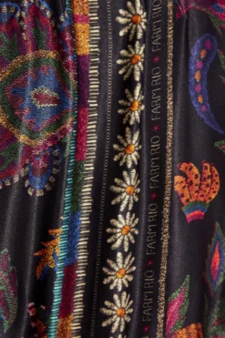 Farm Rio Black Mixed Scarves Mini Dress -Farm Rio Shop 301909 06 scaled