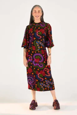 Farm Rio Black Jungle Fruits Midi Dress -Farm Rio Shop 301928 04 scaled