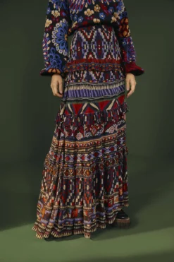 Farm Rio Blue Ainika Tapestry Maxi Skirt -Farm Rio Shop 301951 02 scaled