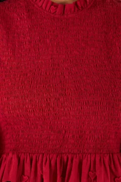 Farm Rio Burgundy 3D Hearts Blouse -Farm Rio Shop 302015 05