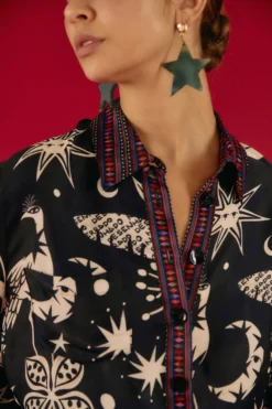 Farm Rio Black & White Cerrado Sky Shirt -Farm Rio Shop 302034 03 scaled