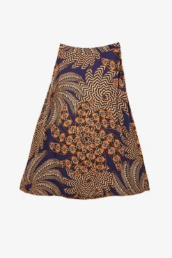 Farm Rio Navy Yawanawa Vanahu Lenzing™ Ecovero™ Viscose Midi Skirt -Farm Rio Shop 302327 04 scaled