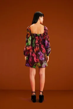 Farm Rio Black Wild Leopards Mini Dress -Farm Rio Shop 303763 03