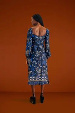 Farm Rio Black Macaw Forest Midi Dress -Farm Rio Shop 303774 04