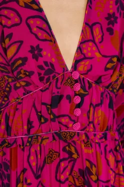 Farm Rio Pink Macaw Forest Maxi Dress -Farm Rio Shop 303789 05