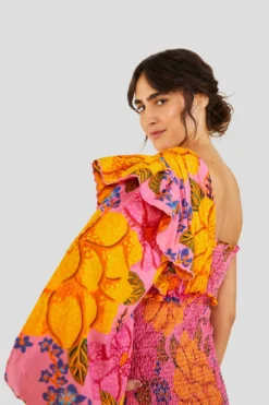 Farm Rio Flowers Garden One Shoulder Mini Dress 8 Farm Rio Flowers Garden One Shoulder Mini Dress -Farm Rio Shop 303791 03