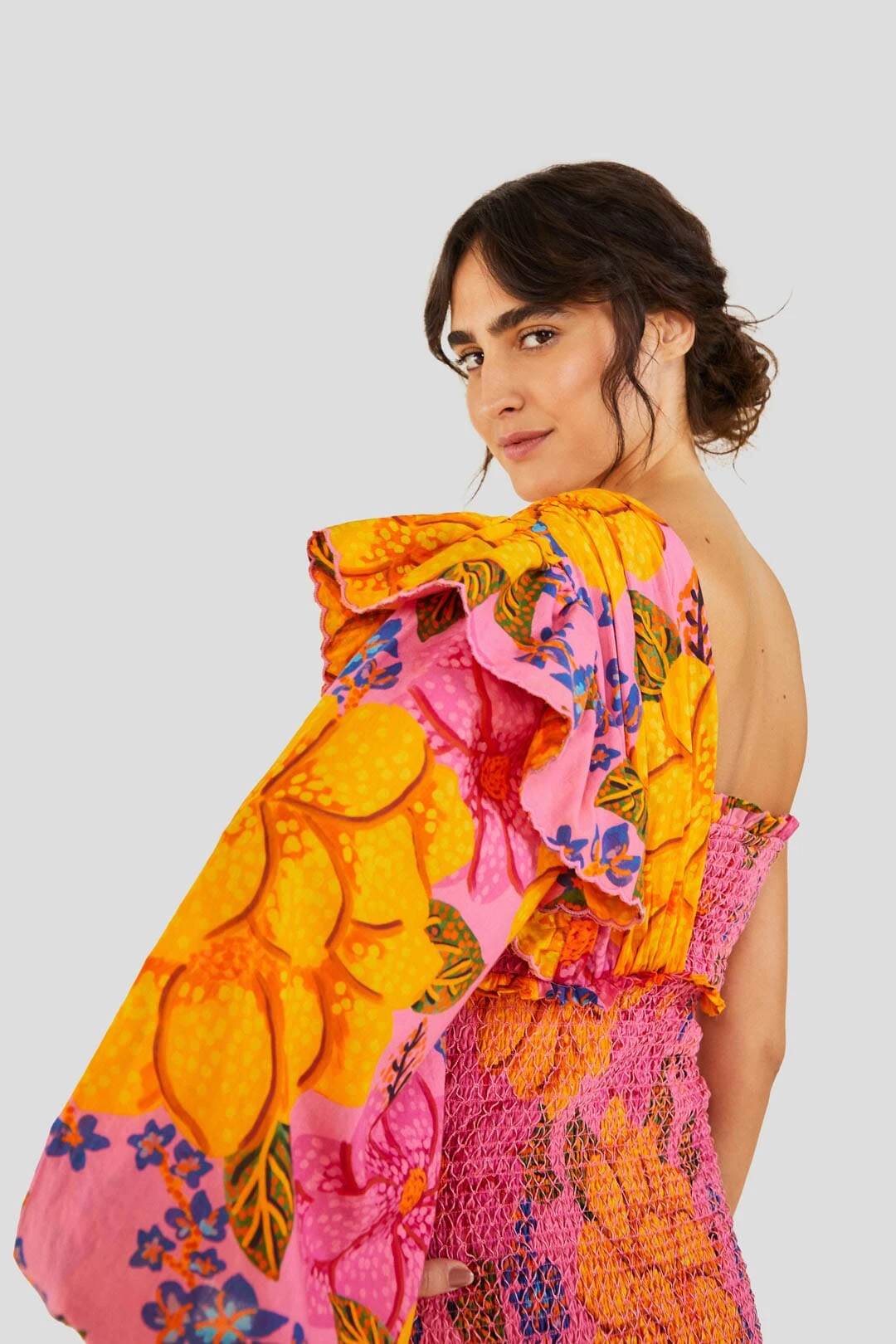 Farm Rio Flowers Garden One Shoulder Mini Dress 3 Farm Rio Flowers Garden One Shoulder Mini Dress - Image 3