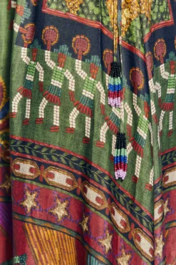 Farm Rio Shiny Mixed Scarves Cut Out Midi Dress -Farm Rio Shop 303802 05 scaled