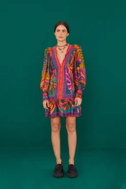 Farm Rio Graphic Foliage Lenzing™ Ecovero™ Viscose Mini Dress 8 Farm Rio Graphic Foliage Lenzing™ Ecovero™ Viscose Mini Dress -Farm Rio Shop 303810 03