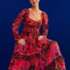 Farm Rio Pink Sweet Forest Maxi Dress