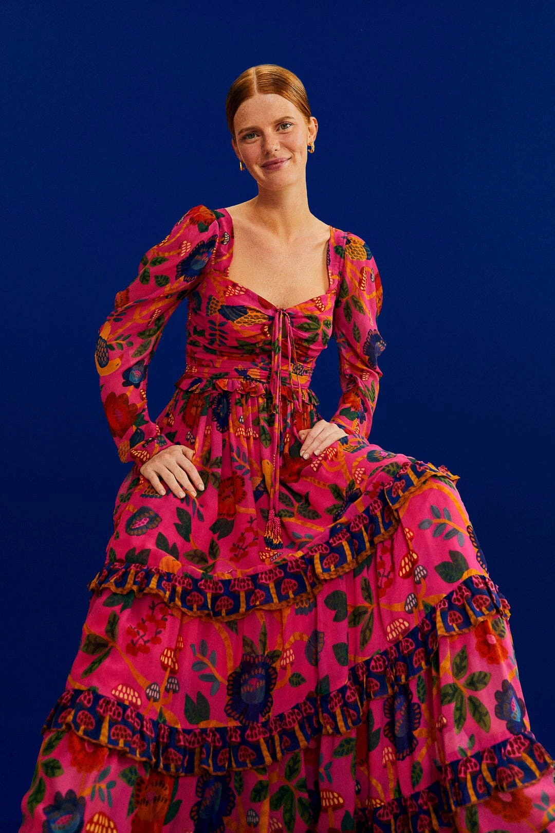 Farm Rio Pink Sweet Forest Maxi Dress 1 Farm Rio Pink Sweet Forest Maxi Dress