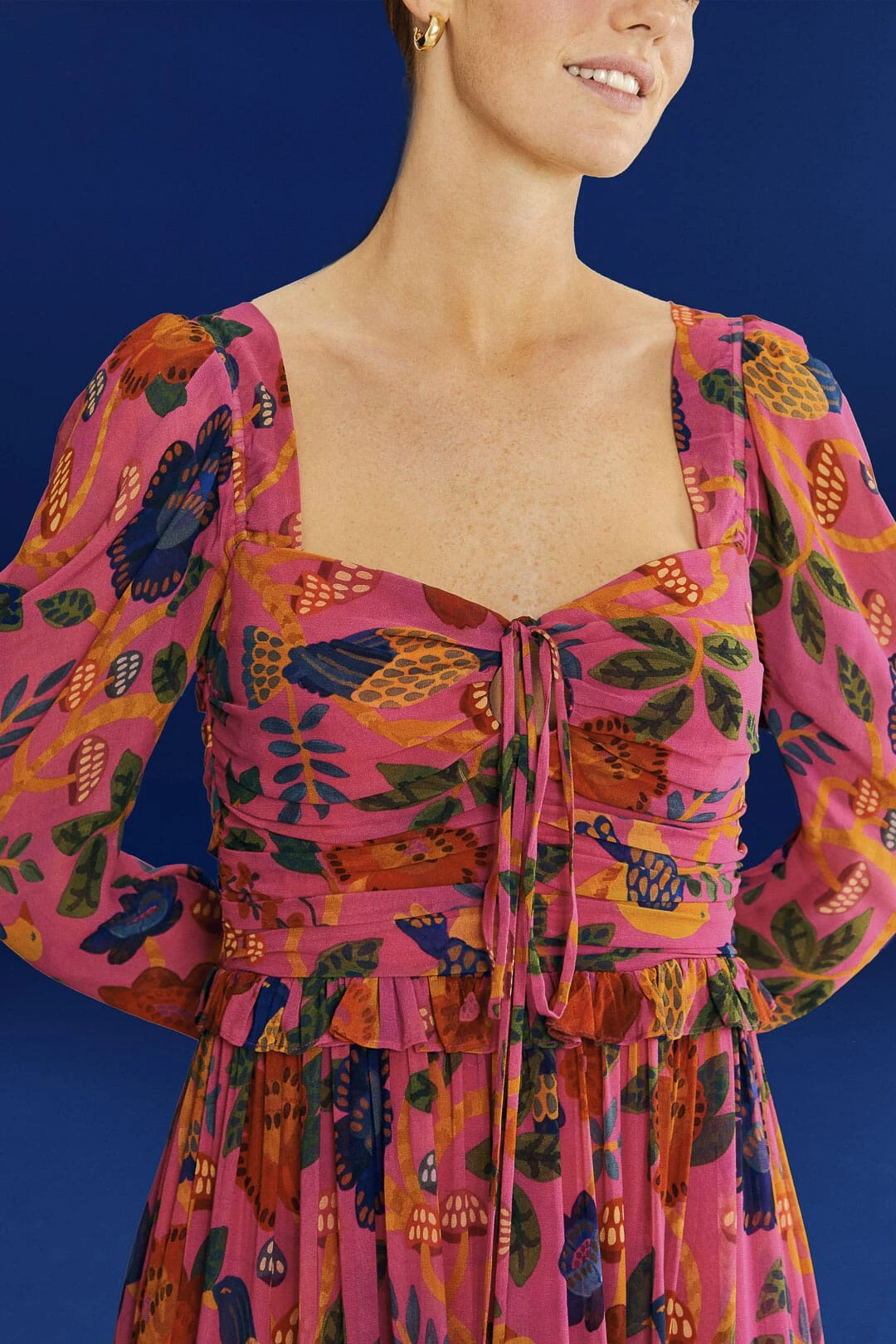 Farm Rio Pink Sweet Forest Maxi Dress 3 Farm Rio Pink Sweet Forest Maxi Dress - Image 3