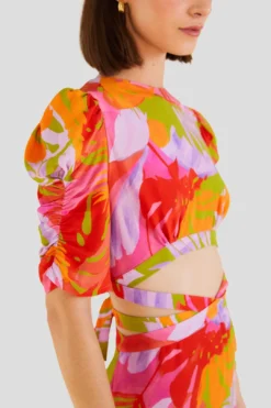 Farm Rio Colorful Leaves Midi Dress -Farm Rio Shop 303823 03