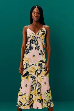 Farm Rio Sand Vintage Forest Lenzing™ Ecovero™ Viscose Midi Dress