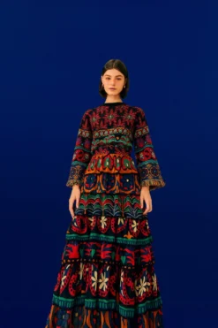 Farm Rio Black Night Sky Maxi Skirt