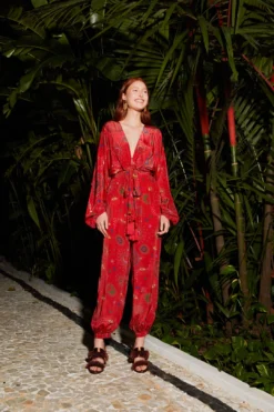 Farm Rio Red Mystic Night Jumpsuit