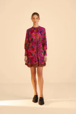 Farm Rio Pink Sweet Forest Mini Dress