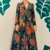 Farm Rio Navy Cool Macaw Maxi Dress