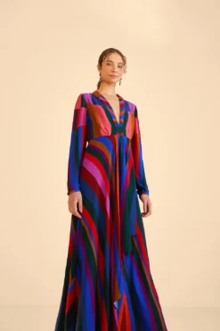 Farm Rio Magic Stripes Maxi Dress