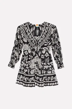 Farm Rio Black Graphic Floral Mini Dress 6 Farm Rio Black Graphic Floral Mini Dress -Farm Rio Shop 303926 06
