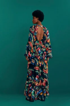 Farm Rio Black Chevron Forest Maxi Dress -Farm Rio Shop 303935 04