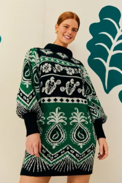 Farm Rio Mystic Scarf Sweater Dress