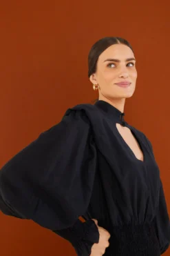 Farm Rio Black Heart Neckline Mini Dress -Farm Rio Shop 304117 02 1