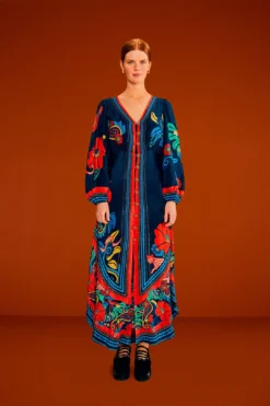 Farm Rio Blue Vintage Forest Midi Dress 9 Farm Rio Blue Vintage Forest Midi Dress -Farm Rio Shop 304135 02 2