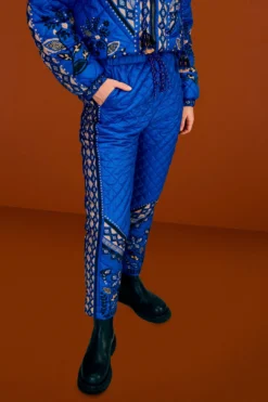 Farm Rio Black Macaw Forest Quilted Pants