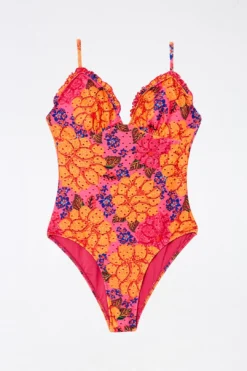 Farm Rio Pink Flowers Garden One Piece Swimsuit 9 Farm Rio Pink Flowers Garden One Piece Swimsuit -Farm Rio Shop 304286 05