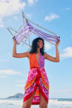 Farm Rio Maxi Leopard Patch Sarong