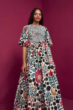 Farm Rio Mushroom Forest Organic Cotton Midi Dress