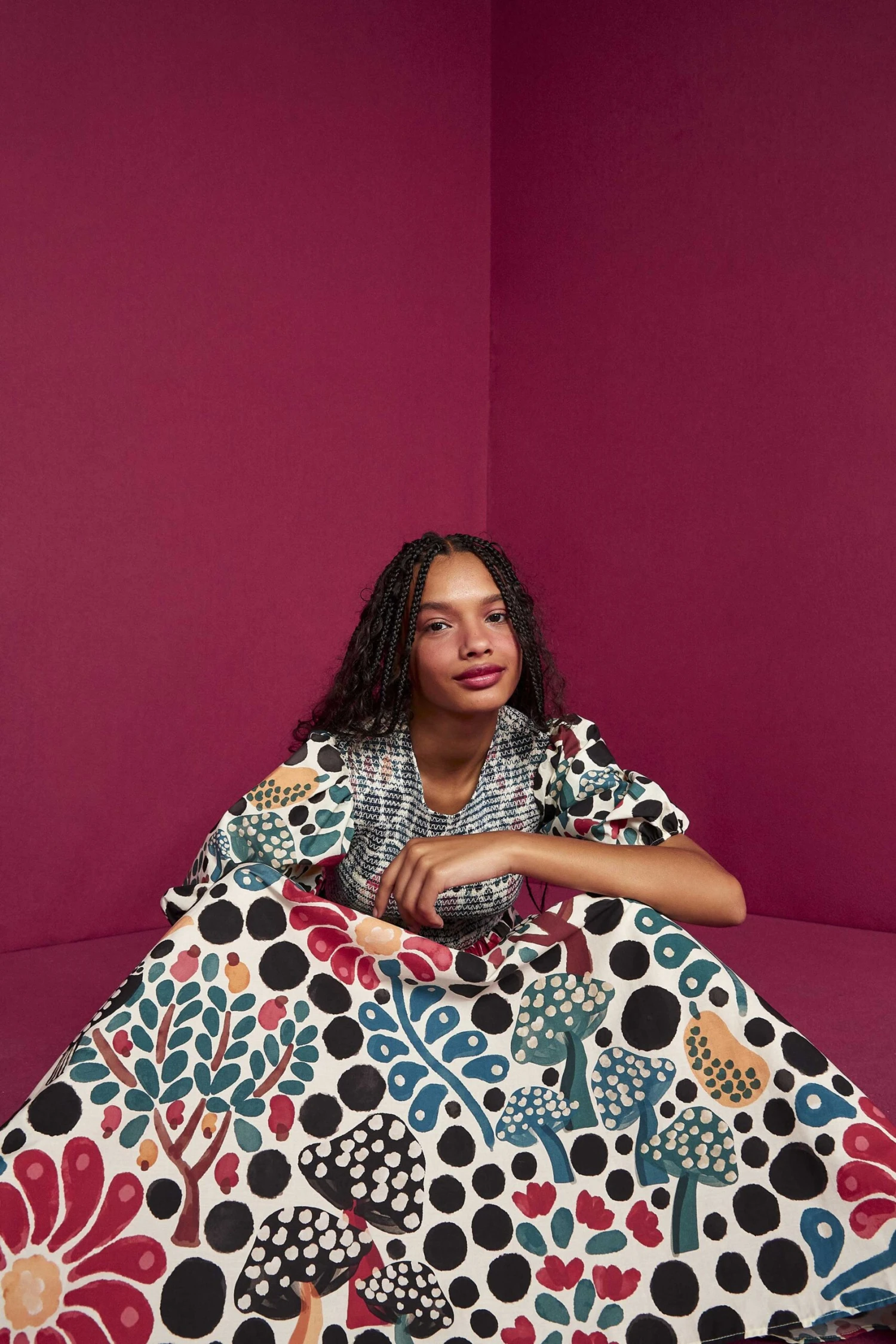 Farm Rio Mushroom Forest Organic Cotton Midi Dress 3 Farm Rio Mushroom Forest Organic Cotton Midi Dress - Image 3