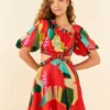 Farm Rio Red Heliconia Mini Dress