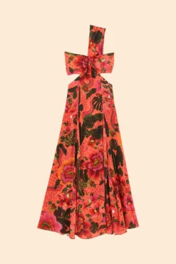 Orange Blooming Garden Maxi Dress -Farm Rio Shop 305268