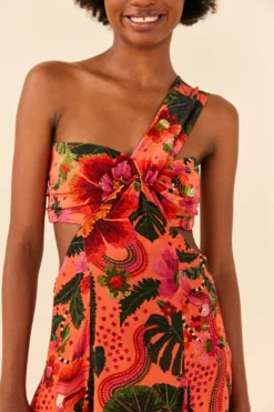 Orange Blooming Garden Maxi Dress -Farm Rio Shop 305268 03